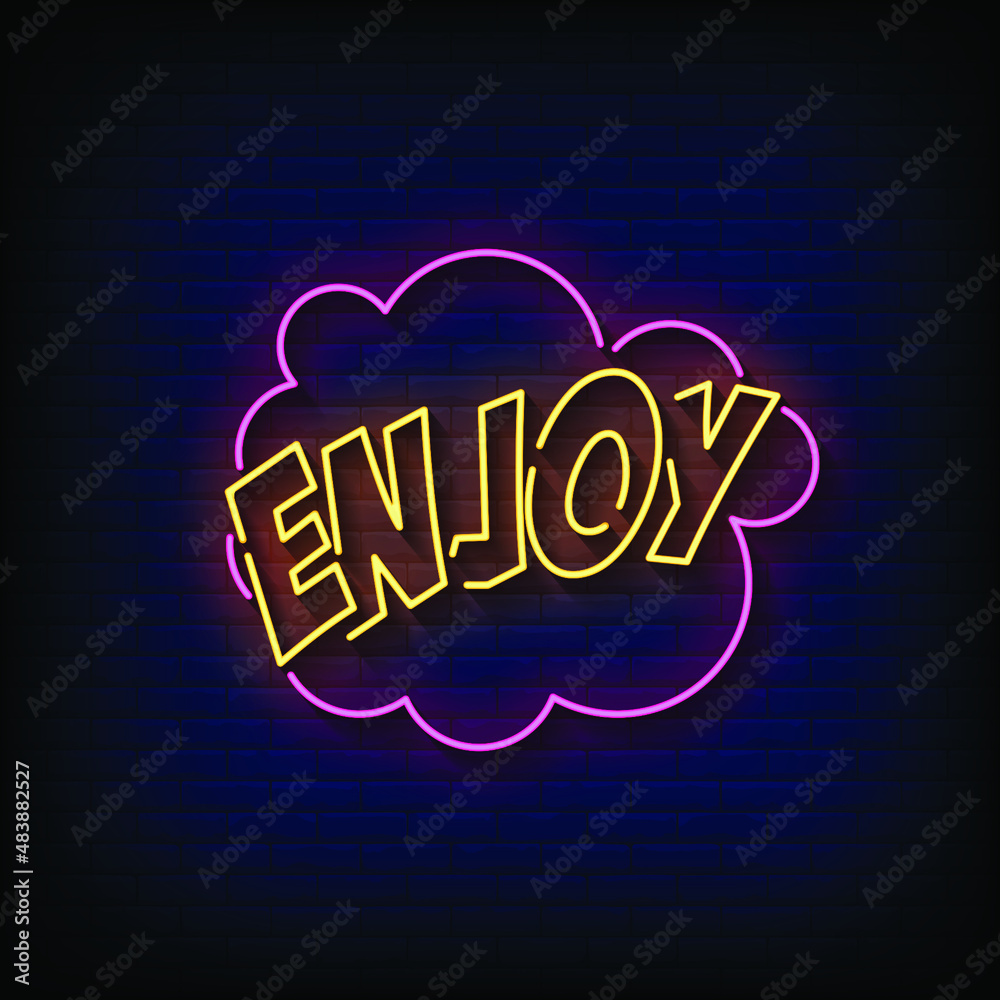 Enjoy Neon Signs Style Text Vector Enjoy Neon Signs Style Text Vector