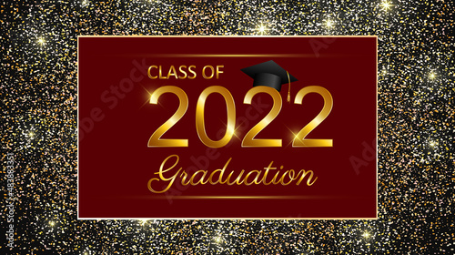 Class of 2022 graduation text design for cards, invitations or banner