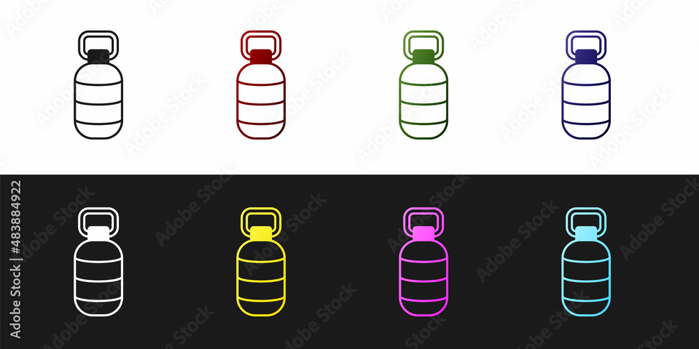 Set Korean paper lantern icon isolated on black and white background. Vector Set Korean paper lantern icon isolated on black and white background. Vector