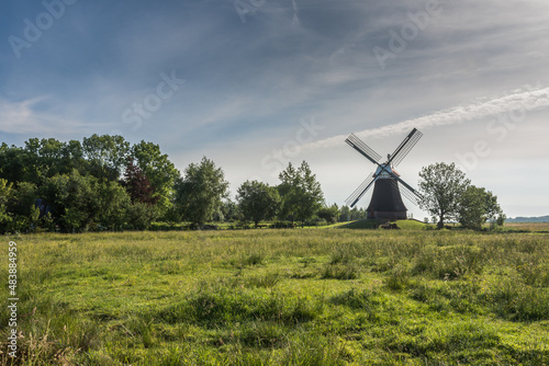 Historische Windmühle Wynhamster Kolk, Rheiderland, Ostfriesland, Niedersachsen, Deutschland photo