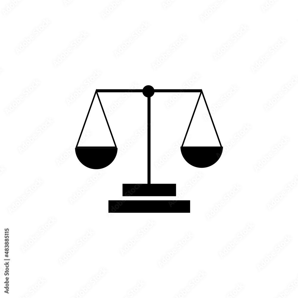 Scale of justice simple black icon isolated on white 