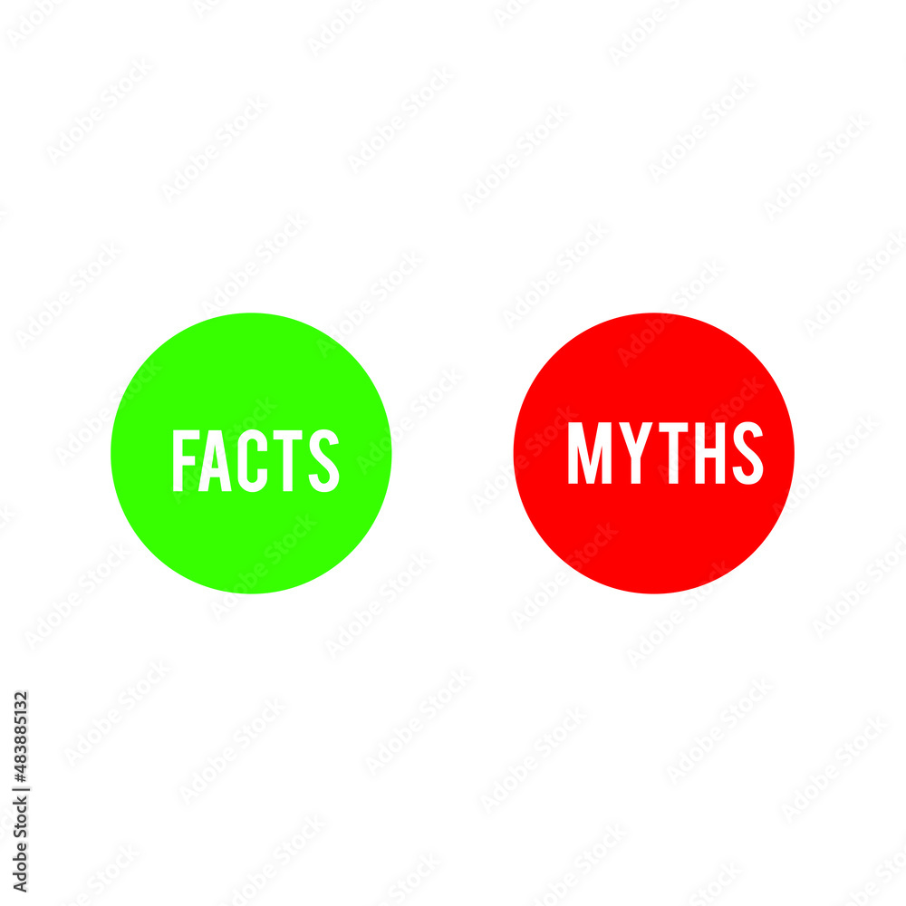 Myths vs Facts header design. Clipart image. Myths vs Facts header design. Clipart image.