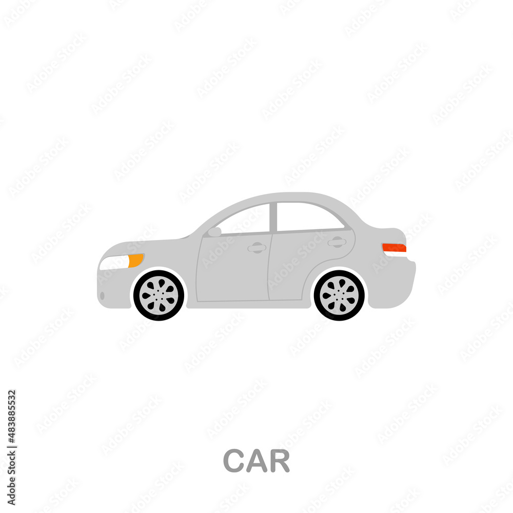 Car flat icon. Colored element sign from transport collection. Flat Car icon sign for web design, infographics and more.