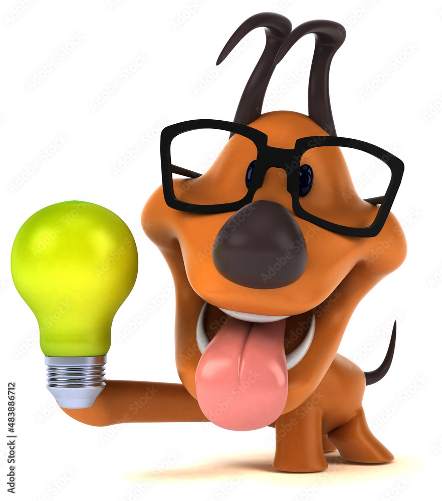 Naklejka premium Fun dog - 3D Illustration