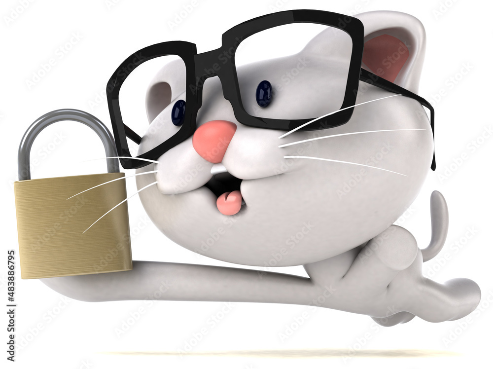 Fun cat - 3D Illustration Fun cat - 3D Illustration