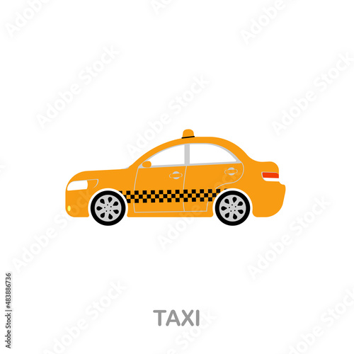 Taxi flat icon. Colored element sign from transport collection. Flat Taxi icon sign for web design  infographics and more.
