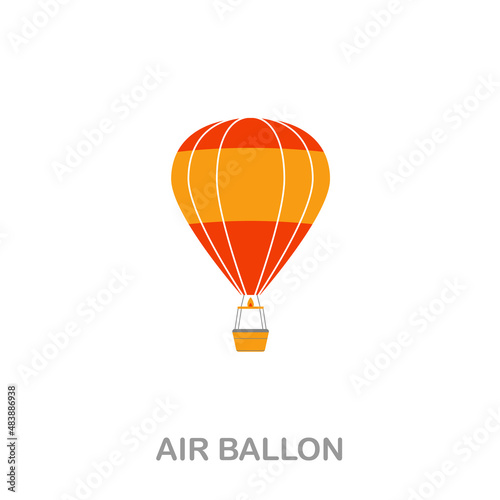 Air Ballon flat icon. Colored element sign from transport collection. Flat Air Ballon icon sign for web design, infographics and more.