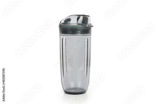 Empty sports shaker isolated on white background