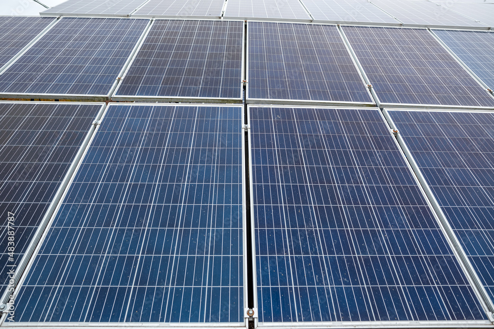 Obraz premium large incredibly spacious panels installed to save electricity and preserve the environment.