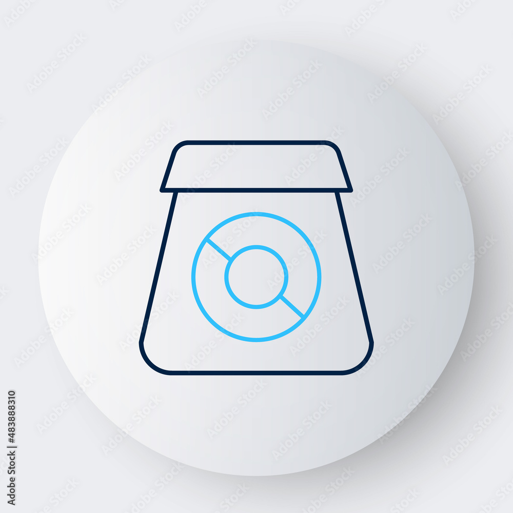 Line Online ordering and fast food delivery icon isolated on white background. Colorful outline concept. Vector Line Online ordering and fast food delivery icon isolated on white background. Colorful outline concept. Vector