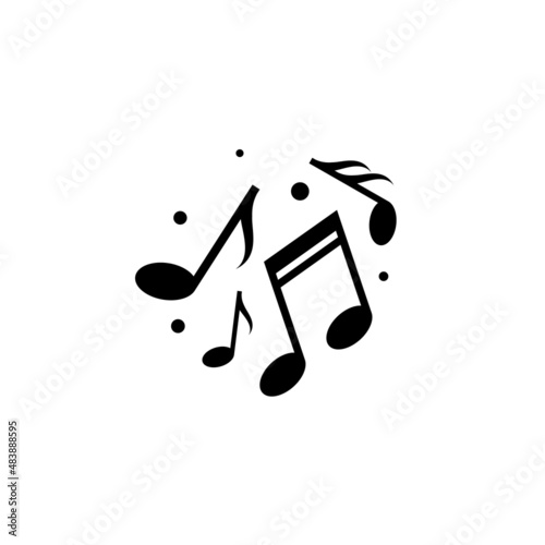 Music notes isolated on white. song, melody or tune, volume. Flat vector button for musical app.