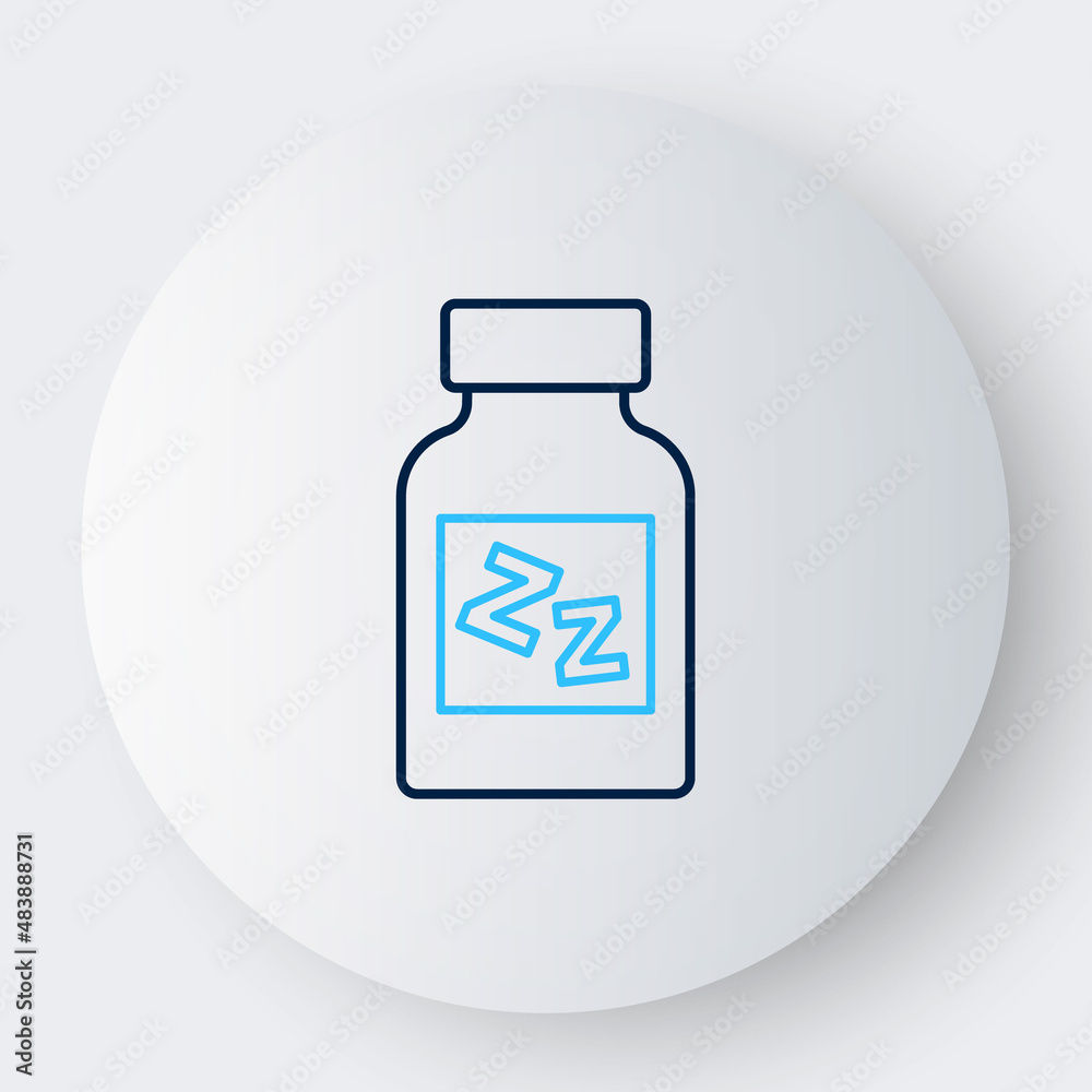 Line Sleeping pill icon isolated on white background. Colorful outline concept. Vector Line Sleeping pill icon isolated on white background. Colorful outline concept. Vector