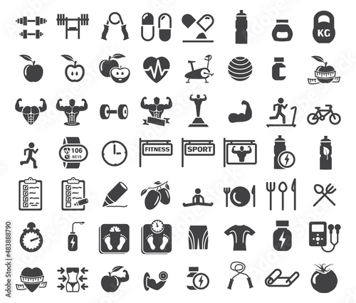 Health and Fitness icon set