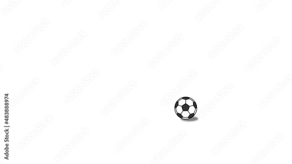hitting a soccer ball. the soccer ball has landed. 4K video illustration. hitting a soccer ball. the soccer ball has landed. 4K video illustration.