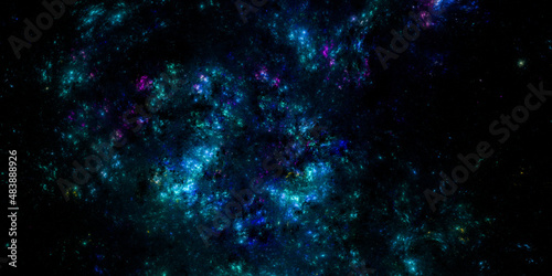 Banner Star field background . Starry outer space background texture . Colorful Starry Night Sky Outer Space background. 3D illustration
