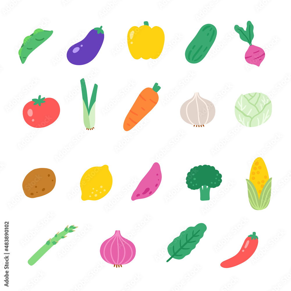 vector vegetable flat icon set vector vegetable flat icon set