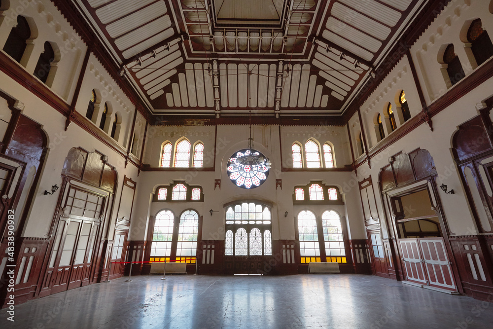 Vintage railway station interior. Sirkeci railway station, Istanbul railway station