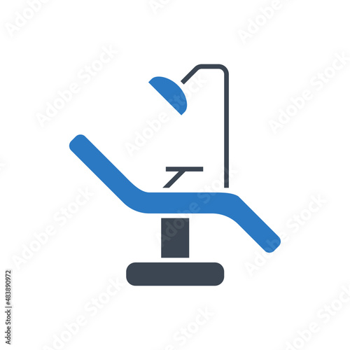 Dental Chair Related Vector Glyph Icon. Dental Chair sign. Isolated on White Background
