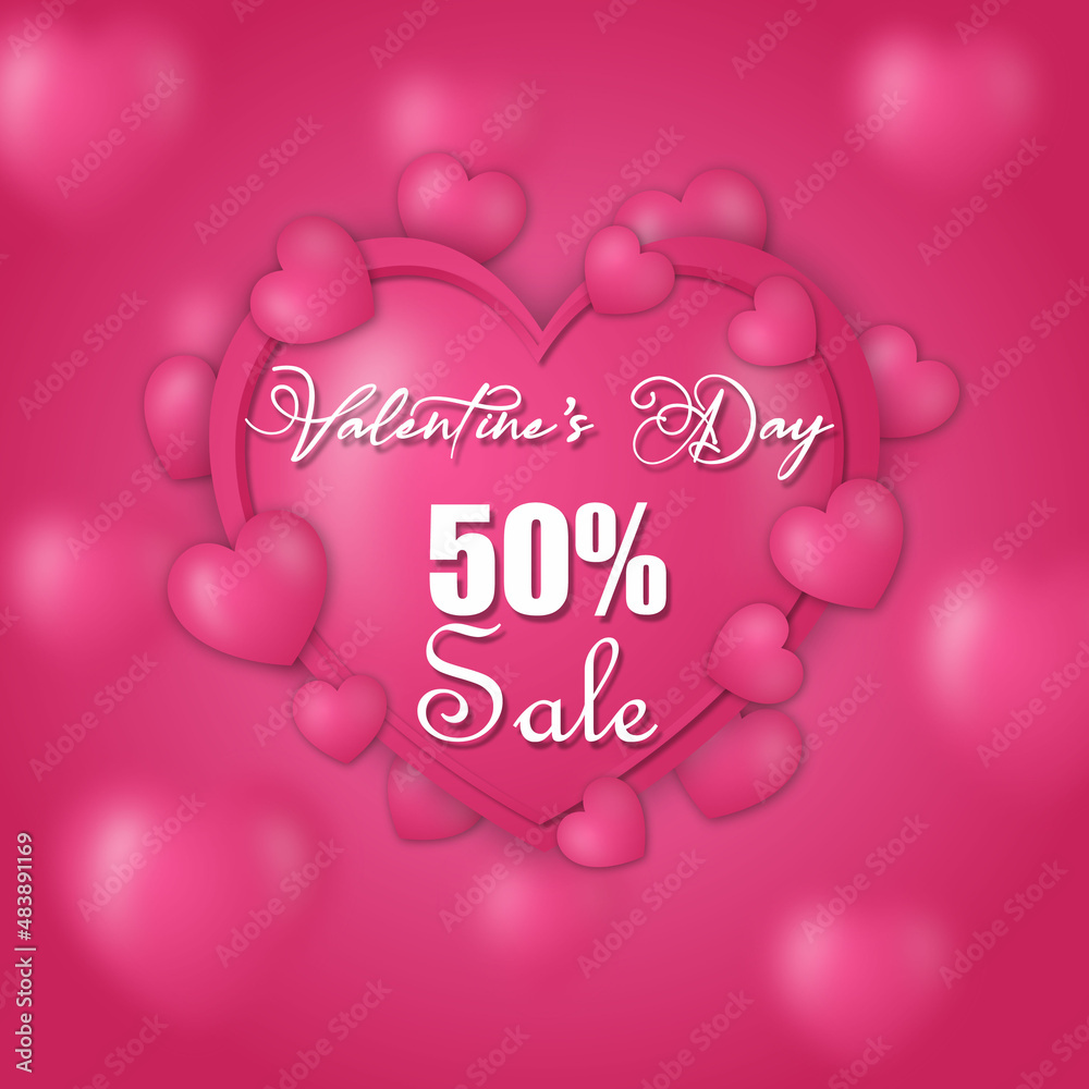 Cosmetics valentine day sale pink background Free Vector
