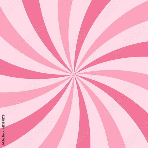 Sunlight swirl rays background. Candy pink spiral burst wallpaper. Sun beam ray sunburst poster. Retro circus or carnival placard