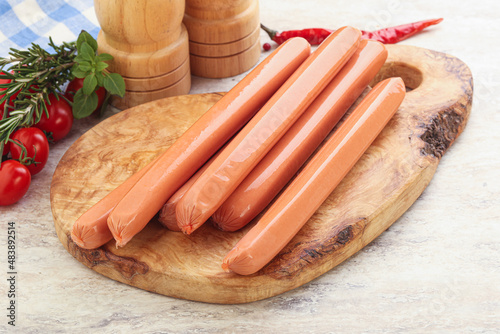 Boiled Pork sausages for brakfast photo