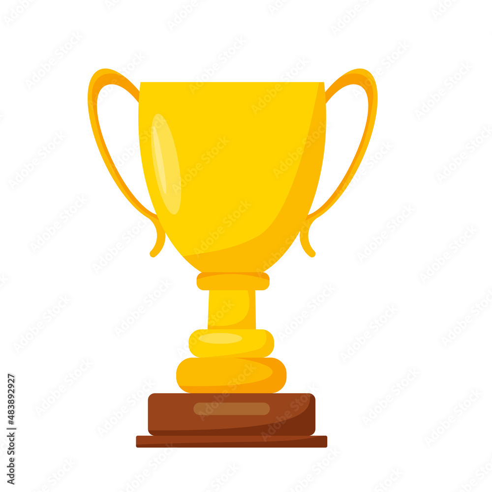 Golden cup. Reward. Vector cartoon illustration Golden cup. Reward. Vector cartoon illustration
