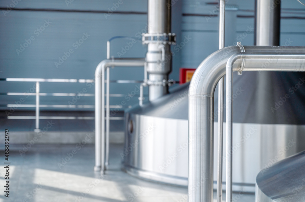 Naklejka premium Heavy duty steel pipelines for pumping liquids.