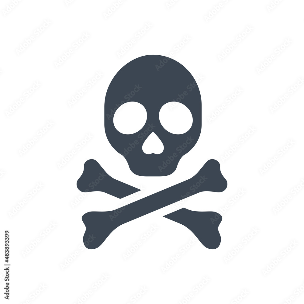 Skull and bones related vector glyph icon. Symbol of death and pirates. Skull and bones sign. Isolated on white background. Editable vector illustration Skull and bones related vector glyph icon. Symbol of death and pirates. Skull and bones sign. Isolated on white background. Editable vector illustration