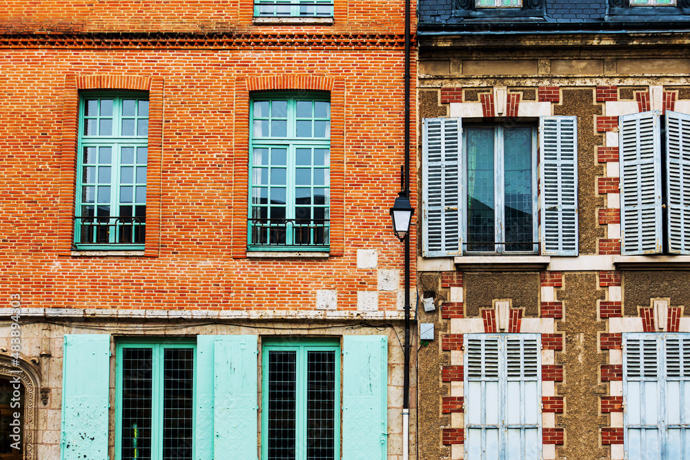 Obraz premium Beautiful Street view of Buildings, Chartres city, France.