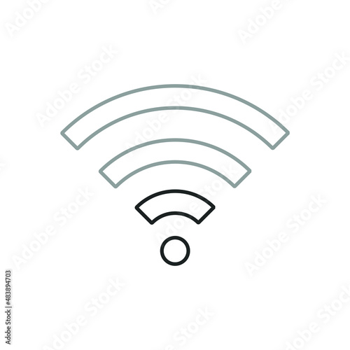 Set of Wireless network sign symbol icon black color

