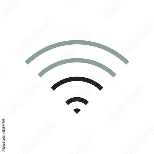 Set of Wireless network sign symbol icon black color 