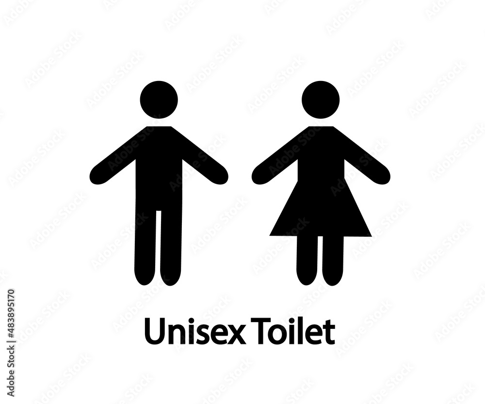 Unisex toilet icon. Signboard symbol. Vector illustration. Unisex toilet icon. Signboard symbol. Vector illustration.
