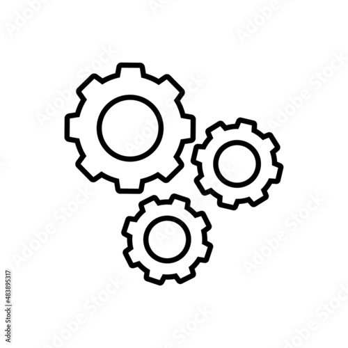 Gears line icon, vector outline logo isolated on white background