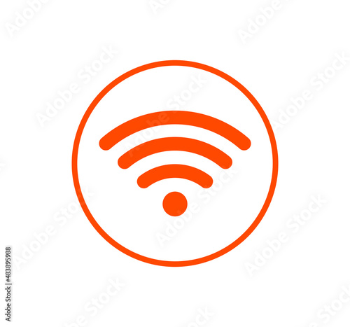 Wifi signal icon vector orange color
