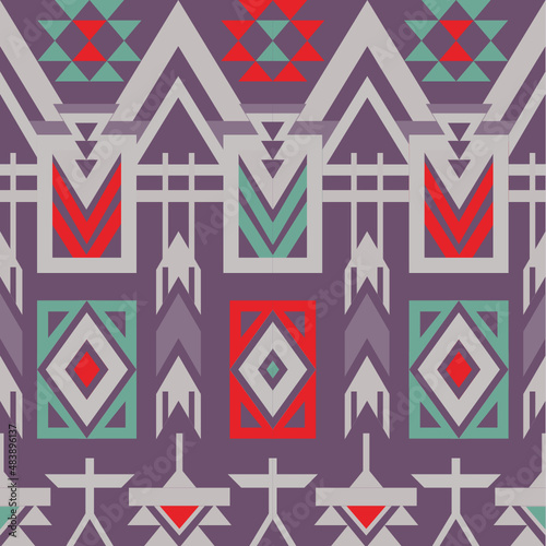 seamless tribal pattern Aztec geometric vector background can be used in textile design, web design for clothing, jewelry, decorative paper, wrapping, envelopes; Backpack, fabric pattern design.