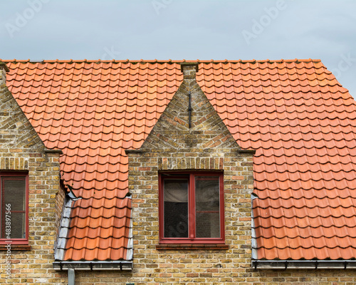 Old house dormer windows in Damme  A municipality located in the Belgian province of West Flanders  Belgium