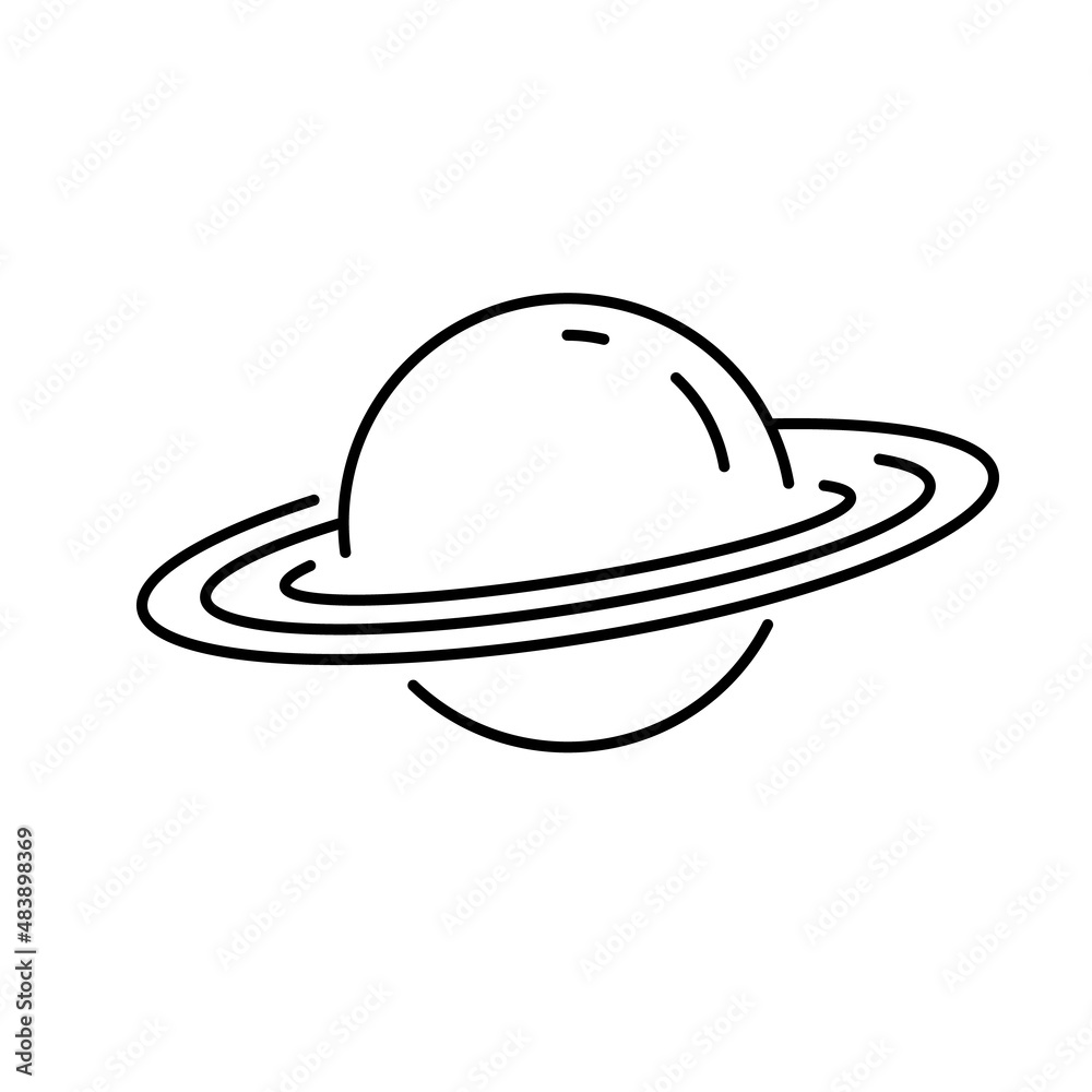 Planets linear icons isolated universe concept and cosmos or space vector Planets linear icons isolated universe concept and cosmos or space vector