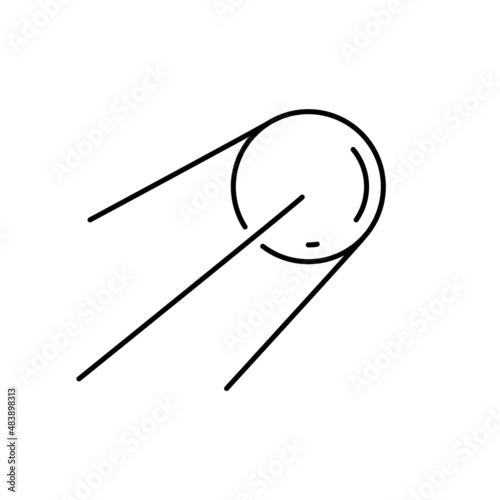Satellite icon in trendy line style isolated on white background. Symbol for your web site design, logo, app, UI. Vector illustration, EPS. Vector sputnik and world navigation