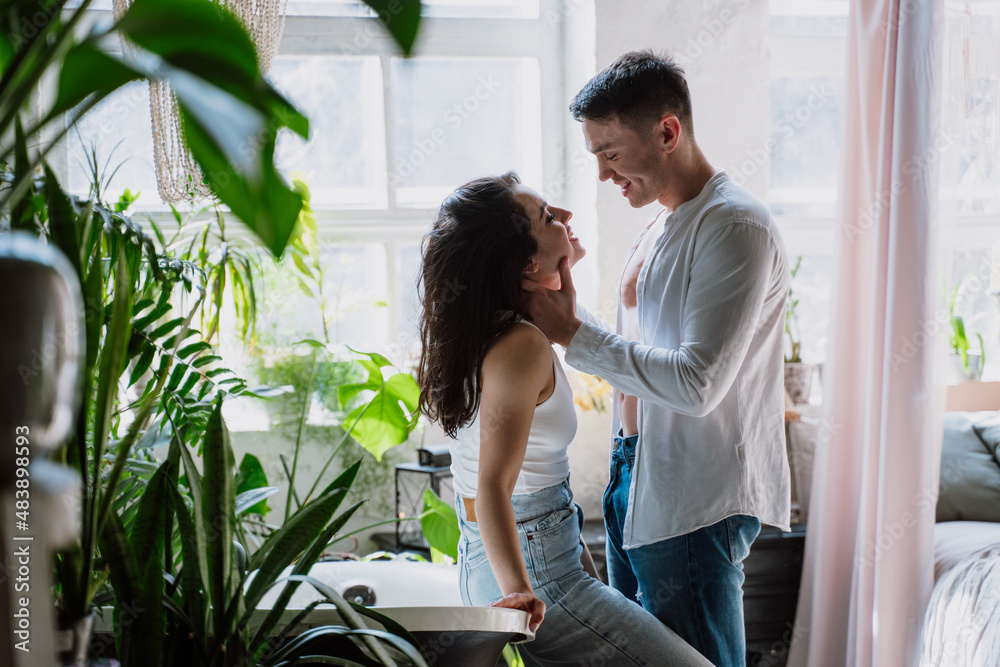 young couple spending time in their beautiful countryside house young couple spending time in their beautiful countryside house