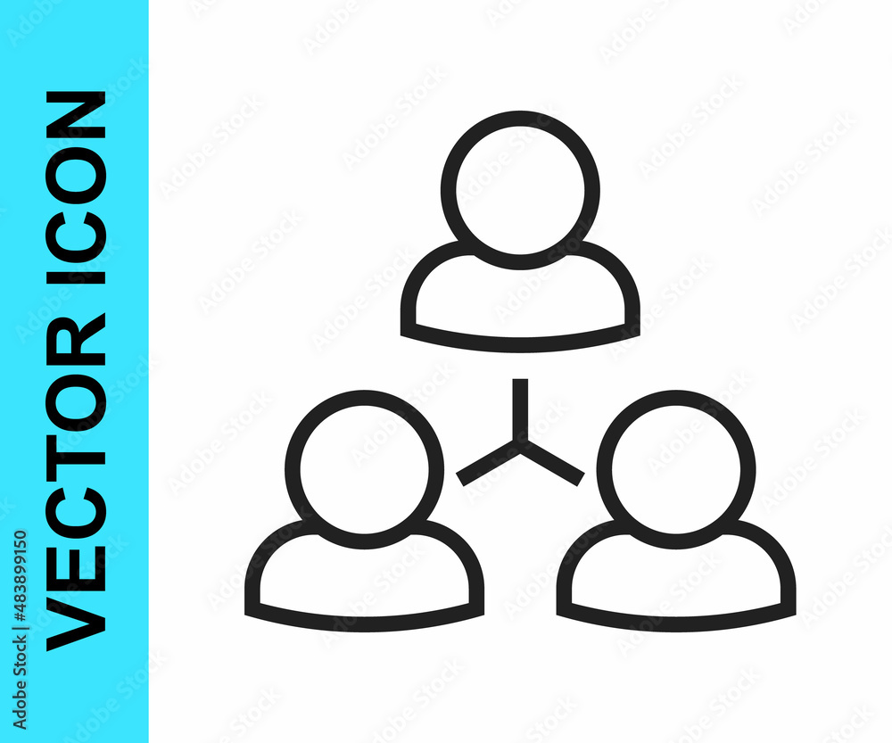 Black line Online class icon isolated on white background. Online education concept. Vector Black line Online class icon isolated on white background. Online education concept. Vector