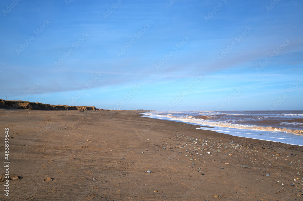 Remains of an old concrete WW2 beach fortification