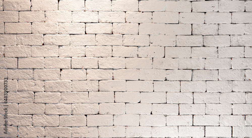 Modern white brick wall texture for background