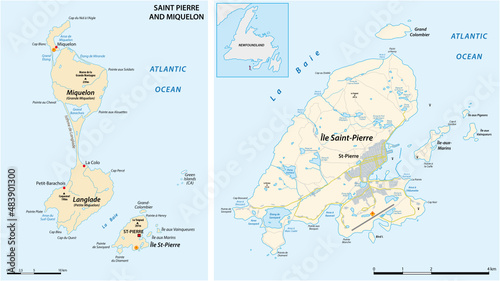 Map of the territorial community of Saint-Pierre and Miquelon, France