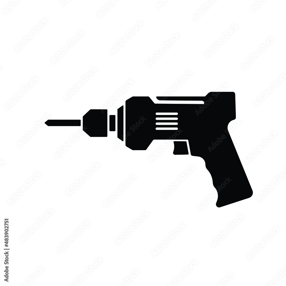 Drilling machine icon vector isolated on white, sign and symbol illustration. Drilling machine icon vector isolated on white, sign and symbol illustration.