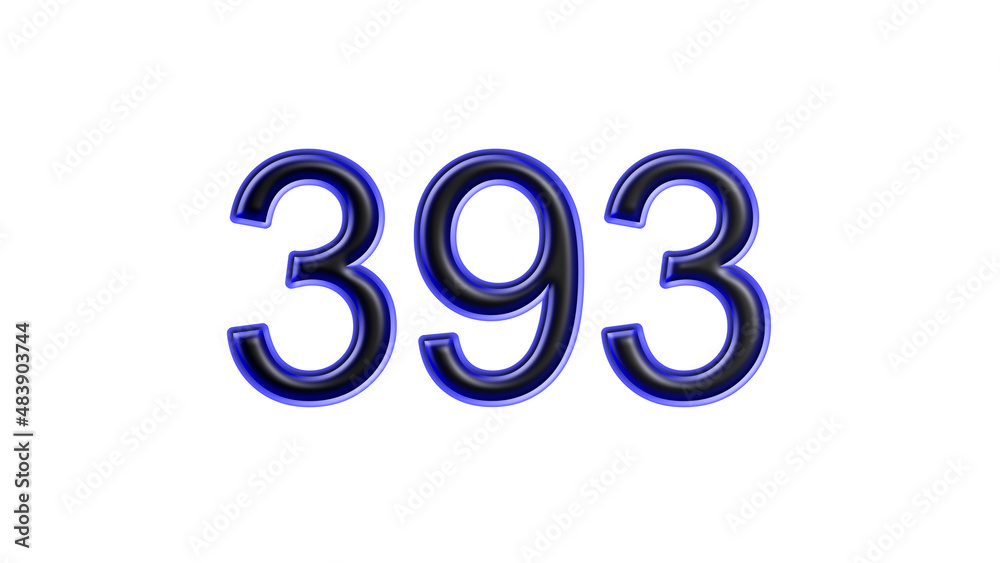 blue 393 number 3d effect white background blue 393 number 3d effect white background