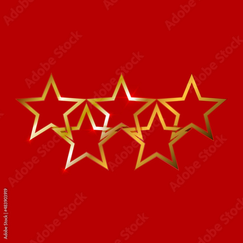 vector olympic stars on red background