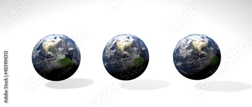 Fototapeta Naklejka Na Ścianę i Meble -  Earth globe isolated on white background. Elements of this image furnished by NASA