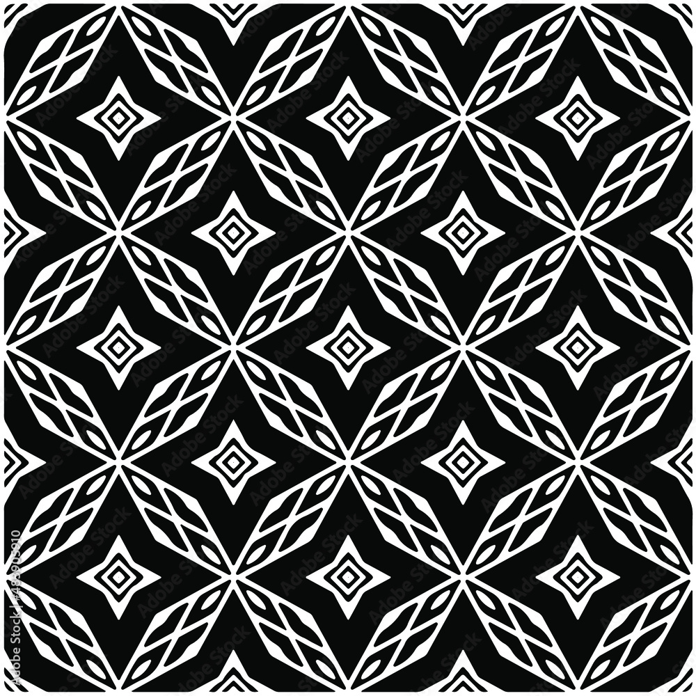 seamless repeating pattern.Abstract Geometric Pattern generative computational art illustration.Black and white pattern for wallpapers and backgrounds. 