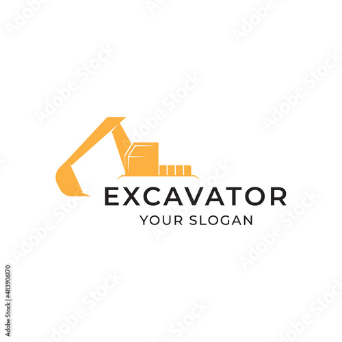 Excavator logo design template vector isolated illustration