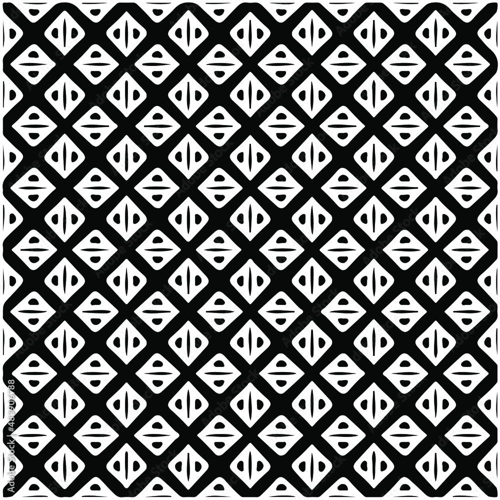 seamless repeating pattern.Abstract Geometric Pattern generative computational art illustration.Black and white pattern for wallpapers and backgrounds. 